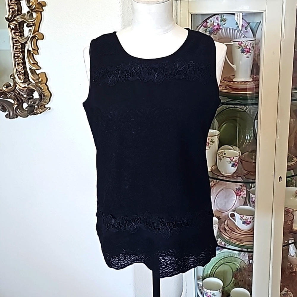 Lace textured tank